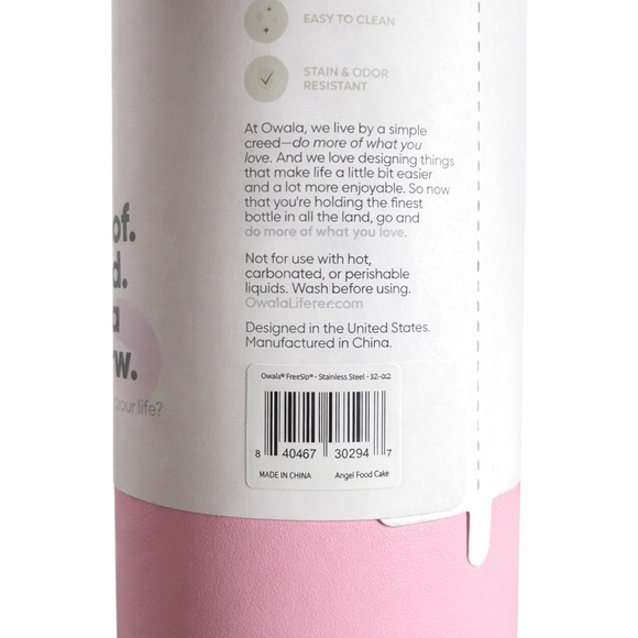 Owala FreeSip 32 oz Water Bottle Angel Food Cake Pink New With Tags - Picture 4 of 6